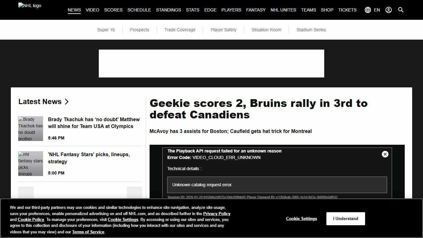 Geekie scores 2, Bruins rally in 3rd to defeat Canadiens NHL.com