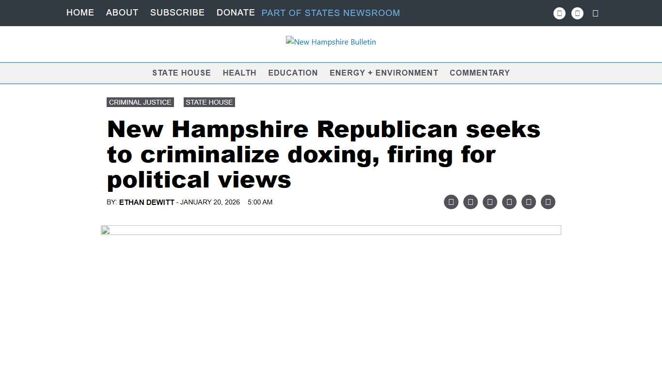 New Hampshire Republican seeks to criminalize doxing, firing for political views • New Hampshire Bulletin